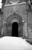 West portal St.Saviour cathedral in Andronicus monastery (Moscow). View from the southwest. Photo February 7, 1977.