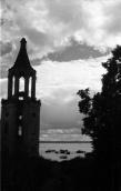 St.Jacob monastery. South-west fence tower and view to Nero lake. Photo 22 Aug 1976.