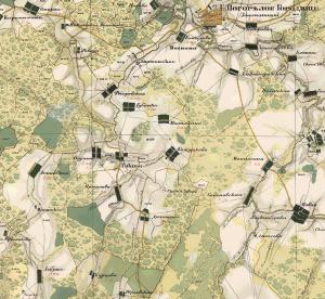 Синя Вода на карті 1853 р.