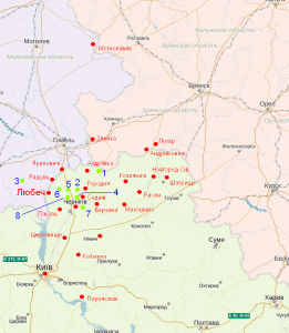 Map of the Ljubech synodikon 1st half…