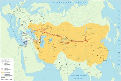 Карта мандрівки Рубрука 1248 – 1255…
