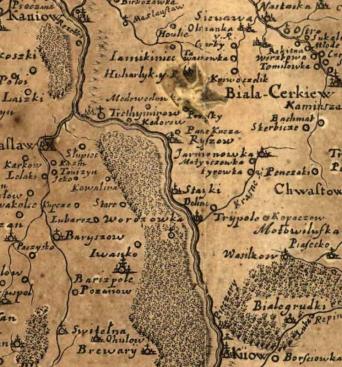 Terekhtemyriv on G. Beauplan's map 1648