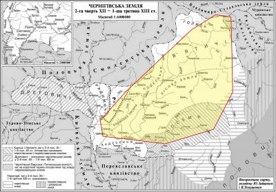 Чернігівська земля бл. 1200 р.